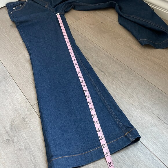 & Other Stories high rise wide leg flare blue jeans size 25 - Picture 4 of 10